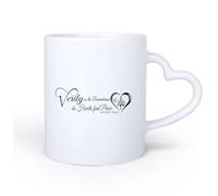 DEBINGY Ceramic Heart-Shaped handleCeramic Mug Cup Arabic Quotes Indeed in The Remembrance of Allah The Heart Finds Peace Surah Ar Rad Verse 28 11oz/320ml for Home and Office