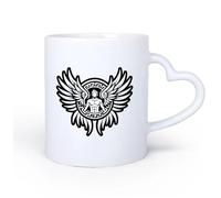 DEBINGY Ceramic Heart-Shaped handleCeramic Mug Gift Box Latte Mug with Handle Icarus Wings Symbol 11oz/320ml Office, Home, Café, Dishwasher & Microwave Safe