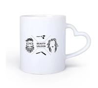 DEBINGY Ceramic Heart-Shaped handleCoffee Cup Barber Shop Beauty Salon Hair Salon Barber Shop 11oz/320ml Humorous Gift for Coffee Lovers, Work Besties, Coworkers & Friends