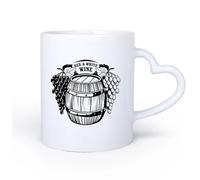 DEBINGY Ceramic Heart-Shaped handleCoffee Milk Tea Ceramic Mugs Red White Wine Vine Barrel Restaurant 11oz/320ml Café or Restaurant Use