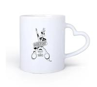 DEBINGY Ceramic Heart-Shaped handleHot Chocolate Cups Barber Shop Salon Logo Barbershop Haircut and Shave 11oz/320ml Great Gift for Lovers