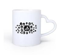 DEBINGY Ceramic Heart-Shaped handleMug, Coffee/Tea Cup Islam Cartoon Arabic Words School Window God Allah Quran 11oz/320ml for Office, Home