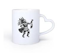 DEBINGY Ceramic Heart-Shaped handleNovelty Tea or Coffee Cup a Character Doing Sun Dance Vintage 11oz/320ml Ceramic Coffee Mug for Cappuccino Tea, Milk,
