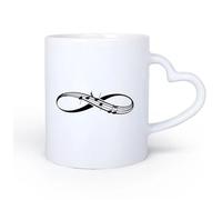 DEBINGY Ceramic Heart-Shaped handlePorcelain Coffee Mugs Infinity Symbol Music Symbol Music 11oz/320ml Humorous Gift for Coffee Lovers, Work Besties, Coworkers & Friends