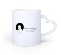 DEBINGY Ceramic Heart-Shaped handlePorcelain Cup Beauty Quotes Salon Beauty is Having A Beautiful Mind and Soul Girl 11oz/320ml Restaurant, Office