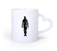 DEBINGY Ceramic Heart-Shaped handlePorcelain Cups Silhouette Mummy the Egypt Mythical Creature only 11oz/320ml Office, Home, Café, Dishwasher & Microwave Safe