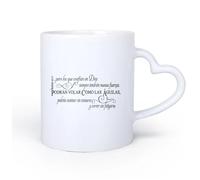 DEBINGY Ceramic Heart-Shaped handleWhite Mugs Isaiah 40:31 Scripture They May Fly Like Eagles Christian Bible Verse Religion Spanish 11oz/320ml Restaurant, Office