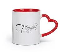 DEBINGY Ceramics Ceramic Coffee Cup Where Life Begins Love Never Ends Italian Family Quotes （11oz/320ml） Dishwasher Safe Red