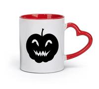 DEBINGY Ceramics Ceramic Coffee Mug Halloween Pumpkin Head Halloween Ghost Pumpkin （11oz/320ml） Ceramic Coffee Mugs for Home or Work Red