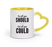 DEBINGY Ceramics Ceramic Coffee Mug Motivational Quote Do All The Things You Can't Do （11oz/320ml） for Espresso, Tea- Set Yellow