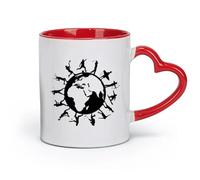 DEBINGY Ceramics Ceramic Cup for Home and Office Sport Healthy Lifestyle Earth （11oz/320ml） Office, Home, Café, Dishwasher & Microwave Safe Red