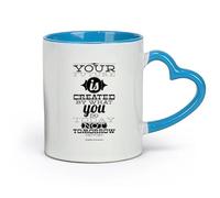 DEBINGY Ceramics Ceramic Cup Inspirational Words Inspiring Phrases Your Future Tomorrow （11oz/320ml） Restaurant, Office Blue