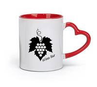 DEBINGY Ceramics Ceramic Cups with Handles Wine Restaurant Bar Vine Grape Alcohol （11oz/320ml） Ceramic Coffee Mug for Cappuccino Tea, Milk, Red