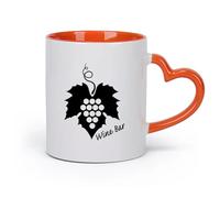 DEBINGY Ceramics Ceramic Cups with Handles Wine Restaurant Bar Vine Grape Alcohol （11oz/320ml） Ceramic Coffee Mug for Cappuccino Tea, Milk, Orange