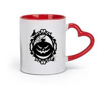 DEBINGY Ceramics Ceramic Tea Cup Jack O'Lantern Portrait Halloween Halloween Pumpkin Halloween （11oz/320ml） Nice Xmas Gift Red