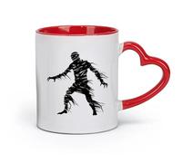 DEBINGY Ceramics Ceramic Tea Cup Silhouette Mummy Attack the Egypt Mythical Creature only （11oz/320ml） for Home and Office Red