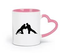 DEBINGY Ceramics Coffee and Tea Cups Judo Karate Jiu-Jitsu Studio Boy Atioins Tattoo （11oz/320ml） for Espresso, Tea- Set Pink