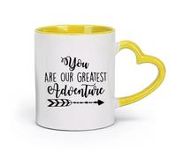 DEBINGY Ceramics Coffee Cup Adventure Quotes You are Our Greatest Adventure Boho Baby Room （11oz/320ml） for Home or Work Yellow