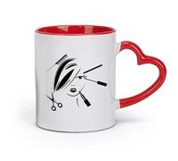 DEBINGY Ceramics Coffee Cup Beauty Salon Hair Stylist Tools Spa Barber Style （11oz/320ml） Humorous Gift for Coffee Lovers, Work Besties, Coworkers & Friends Red