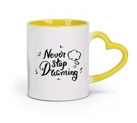 DEBINGY Ceramics Coffee Milk Tea Ceramic Mugs Quotes Words Phrases Inspirational （11oz/320ml） Cappuccino, Latte Macchiato, Tea, Espresso Yellow