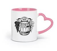 DEBINGY Ceramics Coffee Milk Tea Ceramic Mugs Red White Wine Vine Barrel Restaurant （11oz/320ml） Café or Restaurant Use Pink