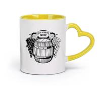 DEBINGY Ceramics Coffee Milk Tea Ceramic Mugs Red White Wine Vine Barrel Restaurant （11oz/320ml） Café or Restaurant Use Yellow