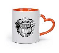 DEBINGY Ceramics Coffee Milk Tea Ceramic Mugs Red White Wine Vine Barrel Restaurant （11oz/320ml） Café or Restaurant Use Orange