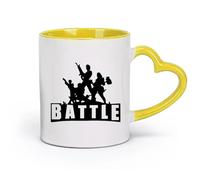 DEBINGY Ceramics Coffee Mug Fighting Game Role Playing Gamer Playroom Children （11oz/320ml） Cappuccino, Latte Macchiato, Tea, Espresso Yellow