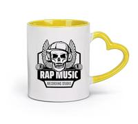 DEBINGY Ceramics Coffee Mug with Handle - Classic Ceramic Rap Music Recording Studio （11oz/320ml） and Mulled Drinks, Espresso Yellow