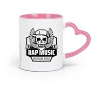 DEBINGY Ceramics Coffee Mug with Handle - Classic Ceramic Rap Music Recording Studio （11oz/320ml） and Mulled Drinks, Espresso Pink