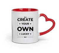 DEBINGY Ceramics Coffee Mugs Tea Coffee Mug Cups Create Your own Lucky （11oz/320ml） for Coffee, Soup, Tea, Milk, Latte, hot Cocoa, Ladies, Men Red