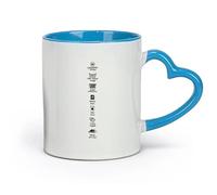 DEBINGY Ceramics Cool Mugs and Cups Laundry Rules Laundry Label Pattern Wash Dry Fold Iron Laundry Room （11oz/320ml） Dishwasher Safe Blue