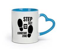 DEBINGY Ceramics Cool Tea and Coffee Mug Get Out of Your Comfort Zone Inspiring （11oz/320ml） Great for Home, Office, Cafes, Gift Ideas Blue