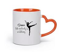 DEBINGY Ceramics Durable Mugs Dance Like No One is Watching Quote Dancer Dancing Girl Dance Studio （11oz/320ml） Nice Xmas Gift Orange