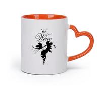 DEBINGY Ceramics Home and Office Mugs Stylized Grapes Symbol Wine Shop Vine （11oz/320ml） for Coffee, Soup, Tea, Milk, Latte, hot Cocoa, Ladies, Men Orange