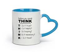 DEBINGY Ceramics Home and Office Mugs Think Before You Speak Student Motivation （11oz/320ml） Office, Home, Café, Dishwasher & Microwave Safe Blue