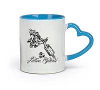 DEBINGY Ceramics Large Tea Coffee and Hot Chocolate Cups Tattoo Studio Tattoo （11oz/320ml） Coffee, Tea, Latte, Milk, Cocoa, Juice and Other Hot Drinks Blue