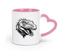 DEBINGY Ceramics Mug - Ceramic a Dinosaur Head with Sharp Teeth and Design （11oz/320ml） Coffee, Tea, Latte, Milk, Cocoa, Juice and Other Hot Drinks Pink