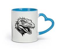 DEBINGY Ceramics Mug - Ceramic a Dinosaur Head with Sharp Teeth and Design （11oz/320ml） Coffee, Tea, Latte, Milk, Cocoa, Juice and Other Hot Drinks Blue