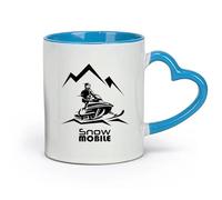 DEBINGY Ceramics Mug - Ceramic Snowmobile Race Motor Snowmobiling Winter Sport （11oz/320ml） Great for Home, Office, Cafes, Gift Ideas Blue
