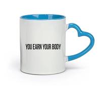 DEBINGY Ceramics Mug - Ceramic You Work Out On Your Own to Motivate Yourself to Exercise （11oz/320ml） Dishwasher Safe Blue
