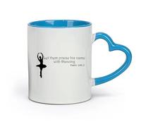 DEBINGY Ceramics Mug, Coffee/Tea Cup Ballet Quotes Psalm 149:3 Let Them Praise Him Ballerina Dance Studio （11oz/320ml） and Microwave-Safe Blue