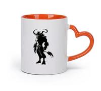 DEBINGY Ceramics Mug, Coffee/Tea Cup Silhouette Minotaur the Mythical Creature only （11oz/320ml） for Espresso, Tea- Set Orange