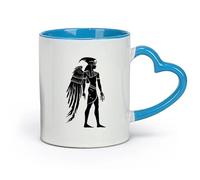 DEBINGY Ceramics Novelty Ceramic Cup Silhouette Pharaoh the Egypt Mythical Creature only （11oz/320ml） for Office, Home Blue