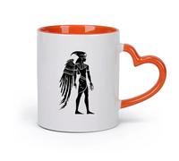DEBINGY Ceramics Novelty Ceramic Cup Silhouette Pharaoh the Egypt Mythical Creature only （11oz/320ml） for Office, Home Orange