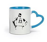 DEBINGY Ceramics Novelty Tea or Coffee Cup Basketball Player James Teenage Boy （11oz/320ml） Ceramic Coffee Mug for Cappuccino Tea, Milk, Blue