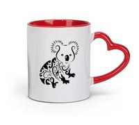 DEBINGY Ceramics Novelty Tea or Coffee Cup Koala Jungle Animal Tribe Playroom （11oz/320ml） Humorous Gift for Coffee Lovers, Work Besties, Coworkers & Friends Red