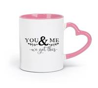 DEBINGY Ceramics Personalised Mugs Couple Quotes You and Me We Have This Host Mr and Mrs. （11oz/320ml） for Office, Home Pink