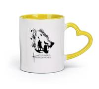 DEBINGY Ceramics Personalised Mugs Quote Movie Lines Tv Series Wolf Head Tree Bird Eat （11oz/320ml） for Tea Coffee Milk Cappuccino Yellow