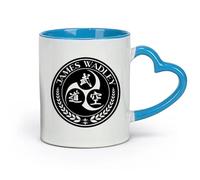 DEBINGY Ceramics Porcelain Cup Badge James Wadley Martial Arts Logo Jiu-Jitsu Logo （11oz/320ml） Great Gift for Lovers Blue